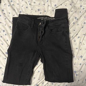 American eagle super stretch black skinny jeans. Size 0 short.